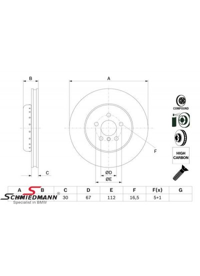 G30/İX3 G08 ÖN FREN DİSKİ 525/530/540