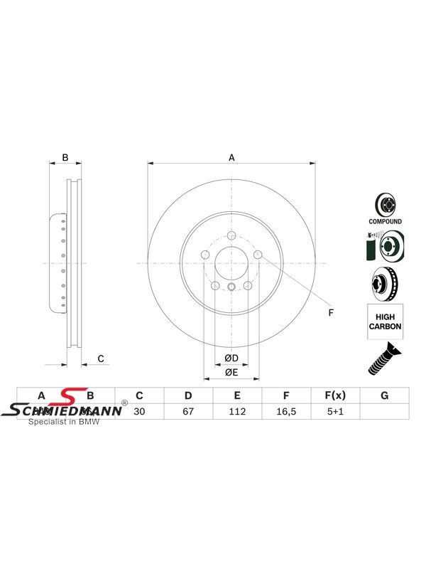 G30/İX3 G08 ÖN FREN DİSKİ 525/530/540…